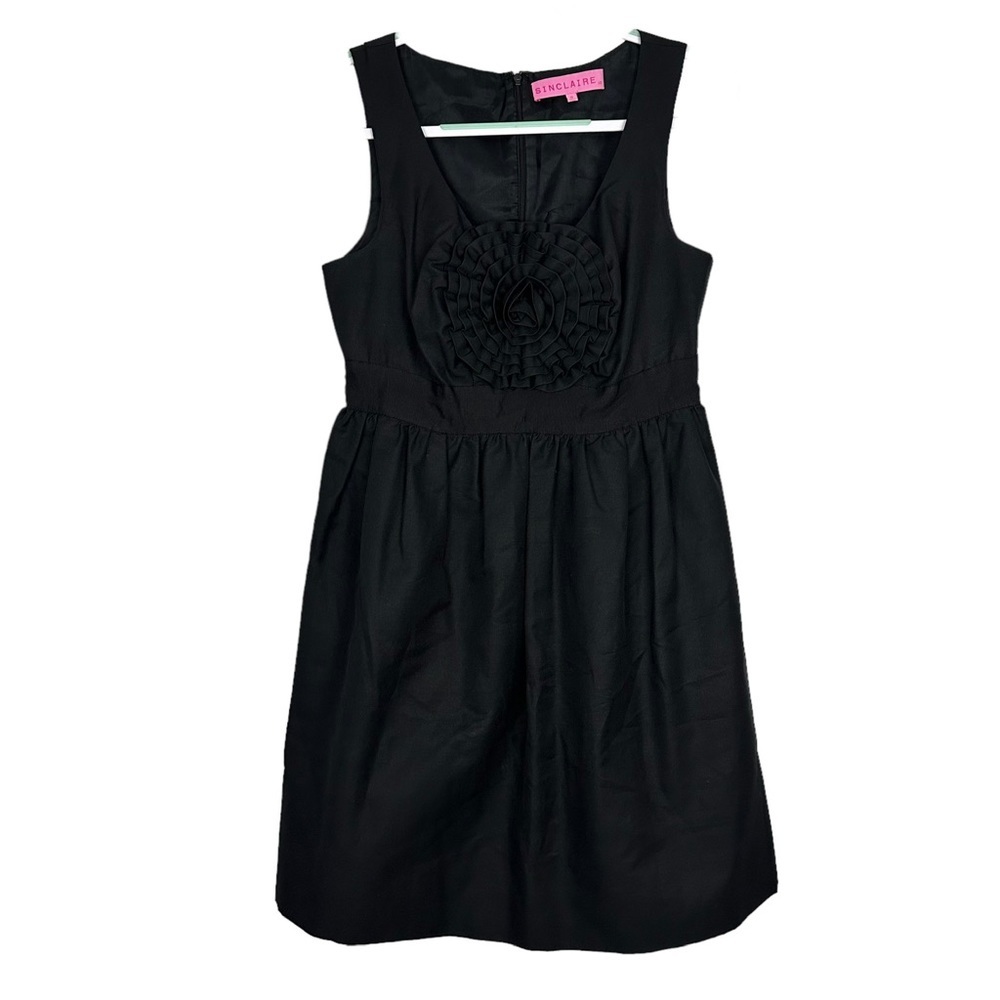Sinclaire 10 Black Satin Sleeveless Cocktail Party Dress